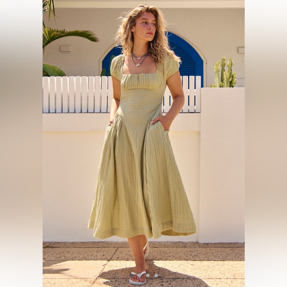 Ciara Pucker Check Midi Dress